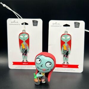 Hallmark- Sally Ornaments (2) with figure- Nightmare Before‎ Christmas Set